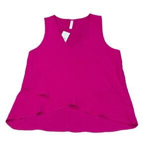 NWT Mia & Tess tiered tank top V-neck Medium Pink flowy Business Casual Vacation